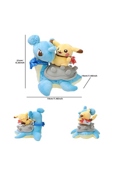 Choice Lapras- C Kawaii Pikachu Riding Lapras Latios Latias Plush Doll Pokemon Stuffed Toy Creative Anime C