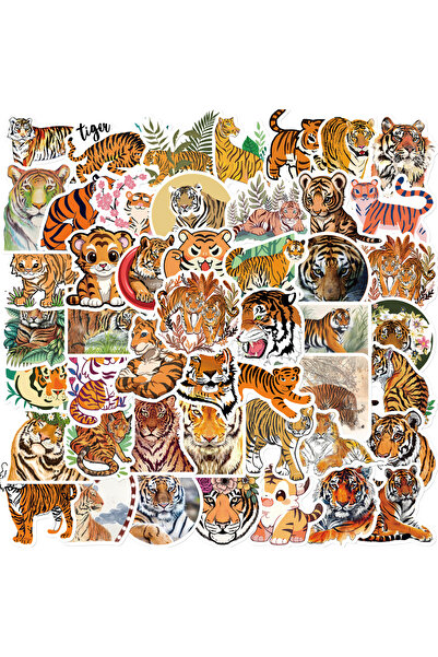 Choice1 50PCS 50PCS Creative Cartoon Cute Tiger Animal Stickers Decoration DIY Laptop Scrapbook Skateboard G