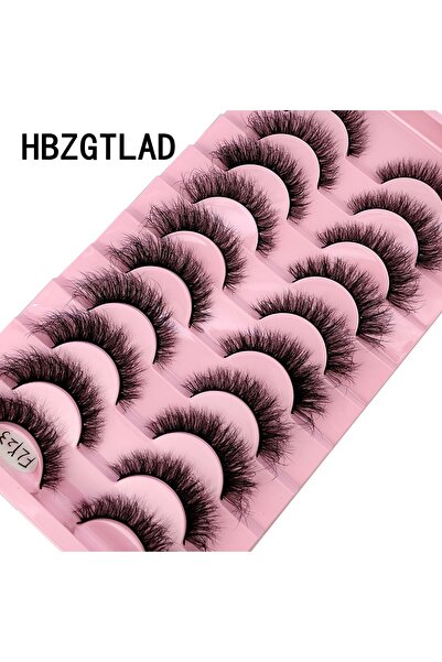 Choice 10 أزواج من رموش Fly-23 المصنوعة يدويًا من فرو المنك الصناعي، رموش صناعية طبيعية، محاكاة للمكياج