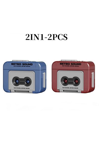 Choice مع صوت MIX-2PCS مسجل ريترو صغير محمول صندوق موسيقى ممتع مع مفتاح زخرفي لفك ضغط الصوت