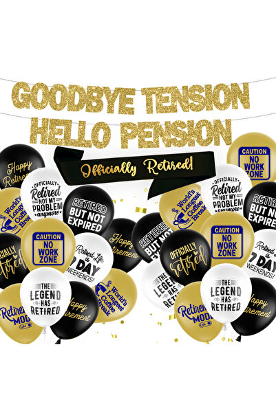 Choice لوازم ديكورات حفلات التقاعد باللون الأسود الذهبي، لافتة ذهبية لامعة لح...