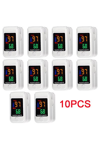 YUKUI Type 1 10PCS Portable Four-color Oximeter Heart Rate Meter Pulse Blood Oxygen Saturation OLED Screen