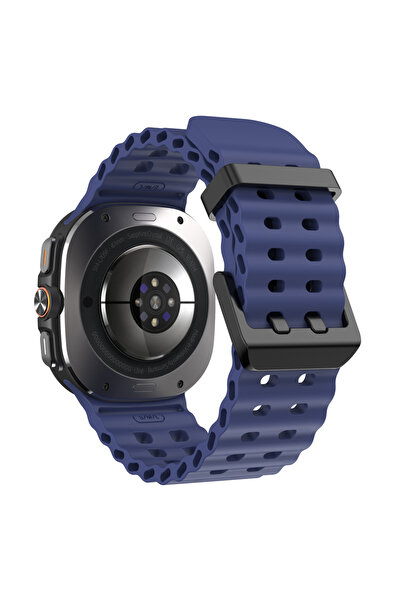 Choice سوار رياضي من السيليكون لساعة جالاكسي ووتش ألترا مقاس 47 مم، أزرق داكن...