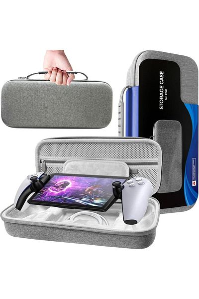 Choice Gray DOBE Carrying Case for Playstation Portal with Spare Parts Storage, EVA Shockproof Protective H