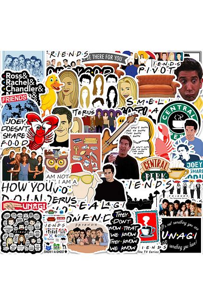 Choice 50PCS All 50PCS Friends TV Show Letter Classic Vintage Paster Toy Funny Decal Scrapbook Guitar DIY P