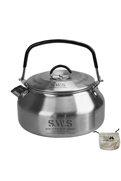 Choice Silver 0.8L Portable Hiking Kettle with Handle Ultralight Coffee Kettl...