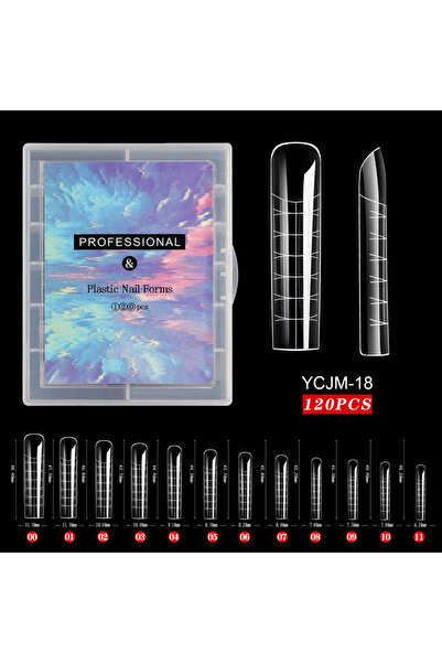 Choice مجموعة أظافر صناعية شفافة مزدوجة الأشكال من YCJM-18، مكونة من 120 قطعة...