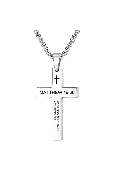 Choice قلادة على شكل صليب مكونة من 4 آيات من الكتاب المقدس المسيحي مصنوعة من ...