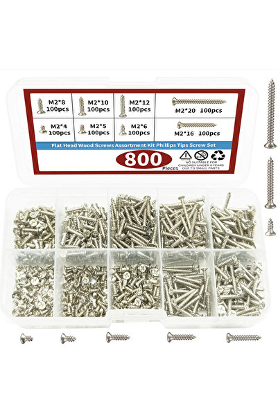 Choice 800pcs Kit 800pcs M2 Self Tapping Screw Assortment Kit Tapping Screw A...