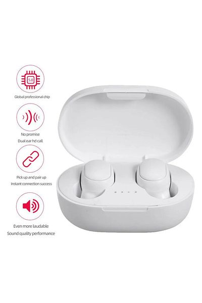 Choice White A6s Bluetooth Headset In-ear Macaron 5.0tws Earbuds Waterproof Sports Binaural Stereo Button W