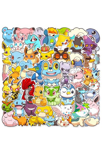 Choice 50PCS 50PCS Anime Pokemon Stickers Cute Graffiti DIY Skateboard Phone Fridge Bike Cartoon Decals Dec