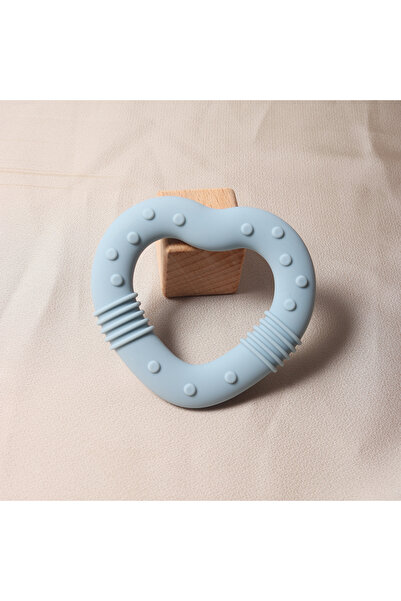 Choice light blue heart 2024 new star silicone teether Food Grade heart baby Teething toy