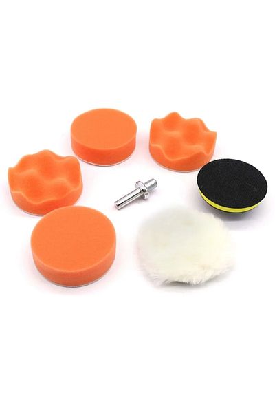 Choice 7pcs/set 3" Car Sponge Polishing Pad Set Polishing Buffer Waxing Adapter Drill Kit for Auto Body ...