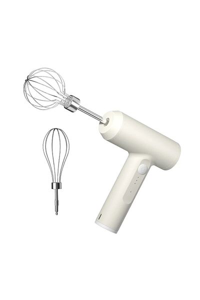 Choice WHITE Wireless Electric Food Mixer Automatic Whisk Dough 3 Speeds Egg Beater Baking Dough Cake Cream