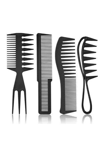 Choice 4pcs set 2/3/4pcs Wide Tooth Curl Comb Detangling Comb Texture Comb For Curly Wet Wavy Thick Hair Wi