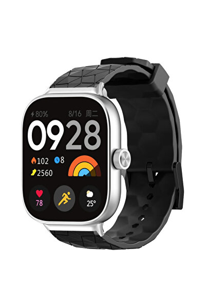 Choice سوار سيليكون أسود بنقشة كرة قدم لساعة Redmi Watch 4، بديل لسوار ساعة M...