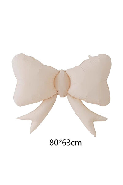 Choice بالون ماكارون كريمي كبير الحجم غير لامع على شكل فيونكة، بالون فويل، ما...