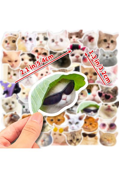 Choice cat 50pcs 50PCS Cute Cat MEME Cartoon Animals Graffiti Stickers DIY Phone Guitar Laptop Notebook Sui