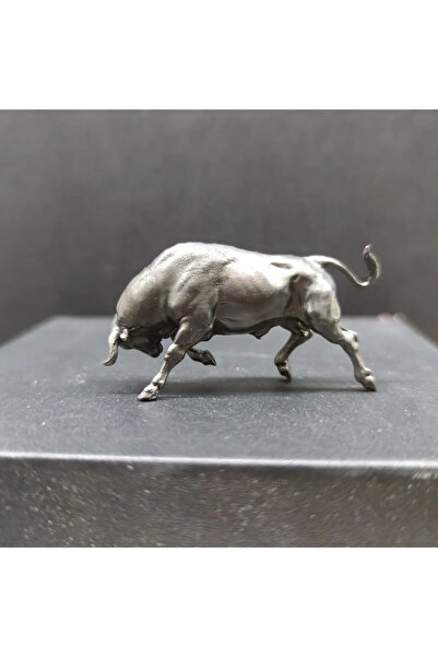 Choice زينة صغيرة من النحاس الخالص الصلب فضية اللون على شكل بقرة محظوظة صاعدة...