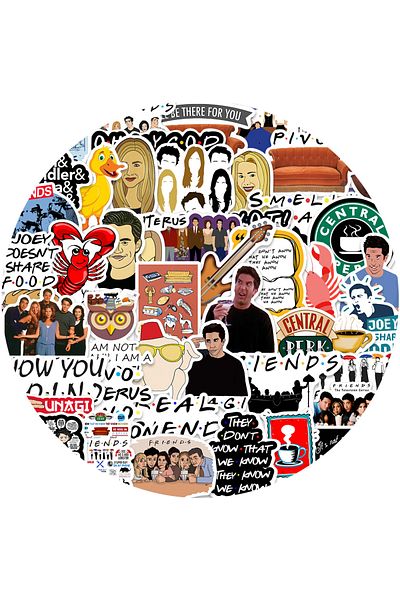 Choice 50PCS All 50PCS Friends TV Show Letter Classic Vintage Paster Toy Funny Decal Scrapbook Guitar DIY P