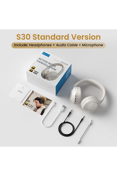 Choice Standard version-W HAYLOU S30 Wireless Bluetooth 5.4 Headphones 43dB Adaptive Noise Cancelling Heads