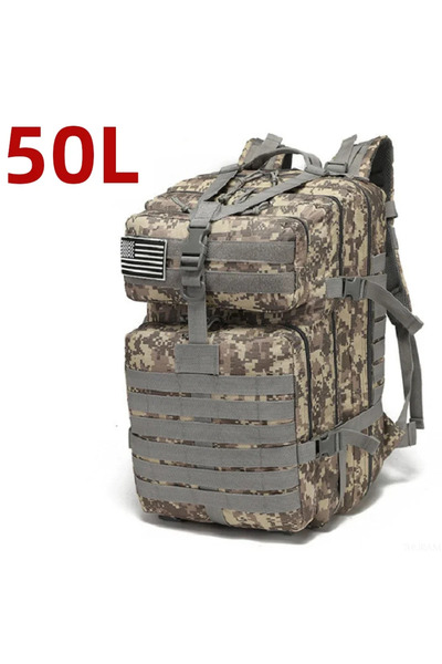 Choice حقيبة ظهر خارجية مقاومة للماء من النايلون 1000D سعة 50 لترًا (ACU) 25 ...