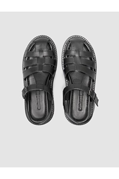 Cabani 100% Genuine Leather Black Women's Sandals