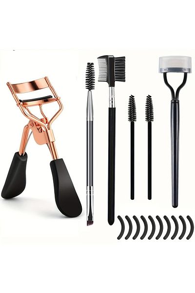 DUTRIEUX 16pcs gold 7/15pcs Eyelash Curler Set With Replacement Pads For Women Eyelashes Curling Tweezers Cli