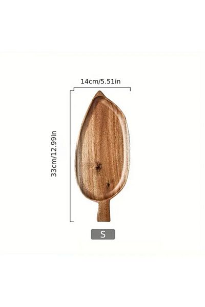 Choice S High Aesthetic Tray Wooden Leaf Shaped Afternoon Tea Tray Western Sushi Tray Dessert Fruit Meal T.