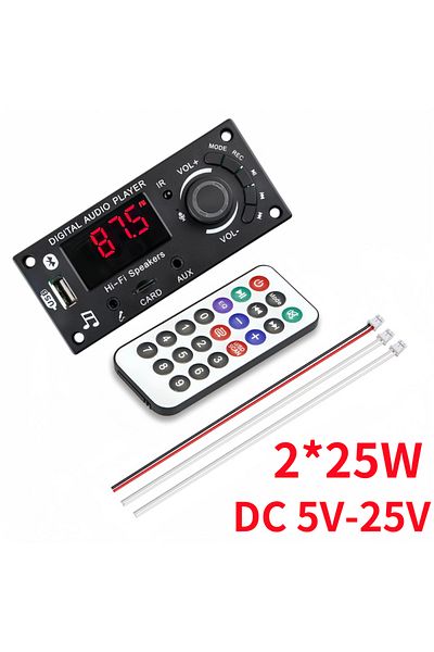 kebidu جهاز تحكم عن بعد صغير 50 واط DIY مكبر صوت بلوتوث 5.0 فك لوحة 12 فولت ميكروفون راديو FM TF USB AU
