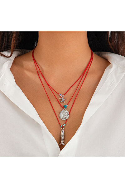 Choice مجموعة قلادة Ingemark 3 قطع/مجموعة قلادة سلسلة حبل حمراء قابلة للتعديل...