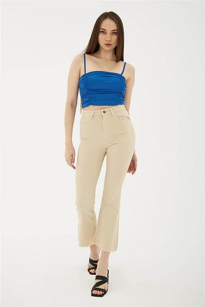 Fashion Friends 24y0294k1 Pantaloni de damă Crop Flare Denim