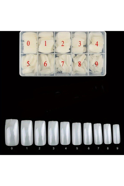 Choice مجموعة مانيكير فانغ نيتشر، 500 قطعة من أظافر فرنسية، علبة شفافة، رقعة ...