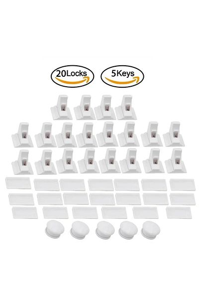Choice 20 locks 5 key Keep Your Kids Safe with Magnetic Children's Lock Ideal Drawer & Cabinet Door Safety