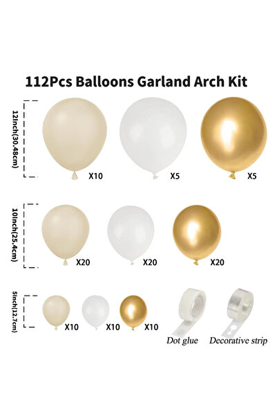 Choice كما في الصورة 1 مجموعة أقواس بالونات من 112 قطعة باللون الأبيض الرملي ...