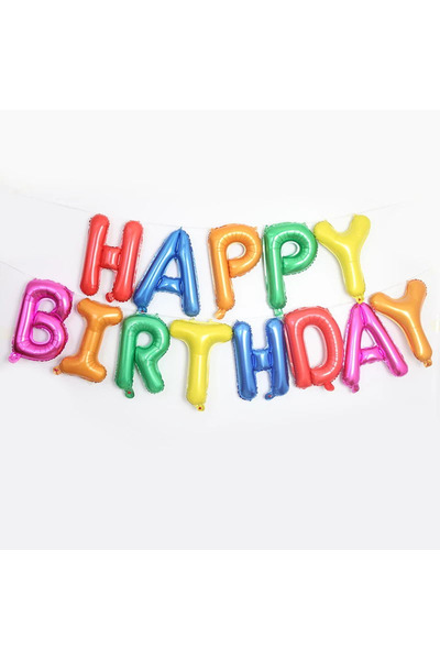 Choice عيد ميلاد سعيد آخر C ابتسامة سحابة بيضاء قوس قزح بالونات رقائق معدنية ...