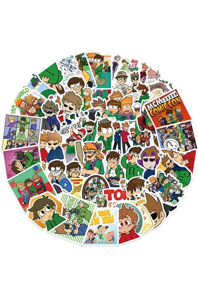 Choice 52PCS 52pcs Cool Cute Eddsworld Stickers PVC Decal Decoration Phone Skateboard Luggage Fridge Graffi