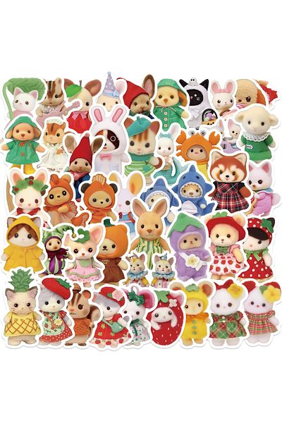 Choice 60PCS 60PCS Fruit Critter Animal Stickers Waterproof Vinyl Decals DIY Laptops Water Bottles Phones D