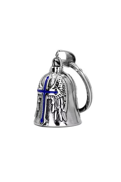 Choice 02 Lucky Bell Guardian Cross Pendant Necklace For Men Widely Used Vintage Punk Motorcycle Angel Pend
