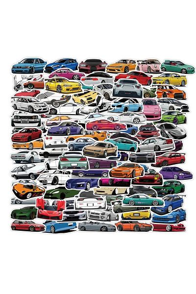 Choice 100PCS JDM 100PCS JDM Retrofit Racing Car Graffiti Stickers for Laptop Skateboard Luggage Phone Car
