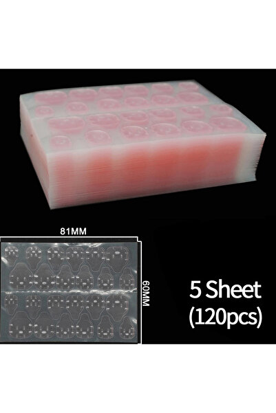 Choice 120 قطعة من غراء هلام الأظافر مزدوج الوجهين، شريط لاصق شفاف لتزيين الأ...