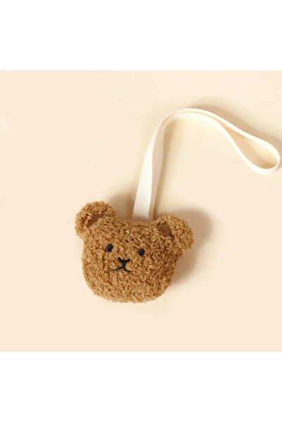 Choice حامل مصاصة دب لطيف على شكل قهوة، سلسلة، مشبك على شكل وجه دب وقمر مطرز للأطفال حديثي الولادة