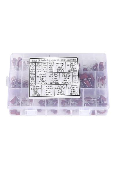 Choice 15 value*12PCS CBB Polypropylene Film 10nf-68nf 400V 630V Capacitors Assortment Kit 180PCS