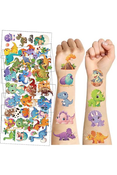 Choice 10pcs All 10PCS Tattoo Stickers Cartoon Temporary Tattoos Kids Arm Tattoos Kids Dinosaur Fun Party T