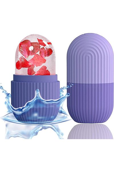 SPEAE Purple Silicone Ice Face Roller Contour and Shrink Pores,Remove Dark Circles,Massage Skin Beauty Fac