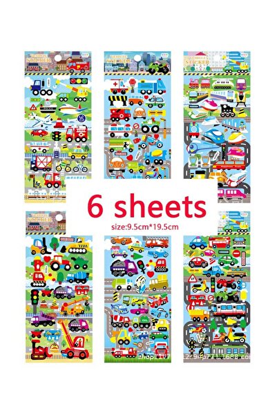 Choice 6 أوراق 6 أوراق ملصقات فقاعات ثلاثية الأبعاد لسيارة شاحنة طائرة حركة م...