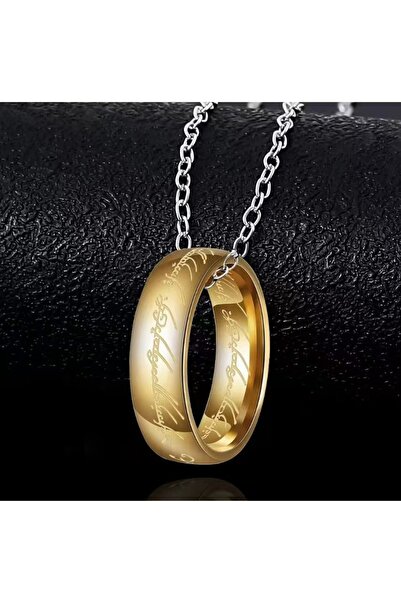 Choice قلادة خاتم من الفولاذ المقاوم للصدأ مطلية بالذهب محفورة بالذهب، قطعة و...