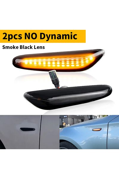 APMATAUTO 2pcs led yellow 2pcs CANbus smoke LED side marker light indicator turn signal light for BMW 5 series