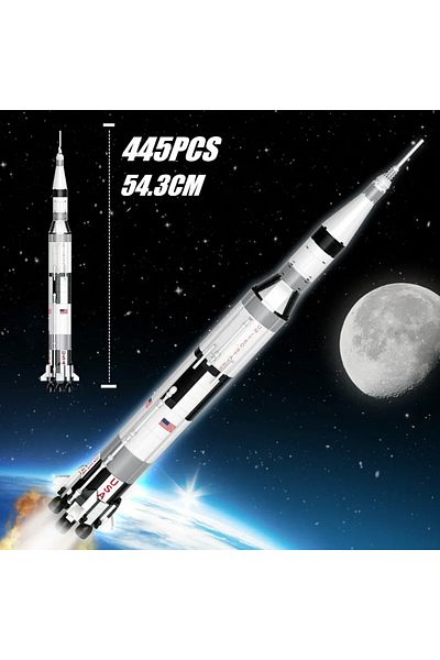 Choice No Retail Box 50CM USA Exploring Apollos Saturn V Space Launch Rocket Model Building Blocks Bricks C