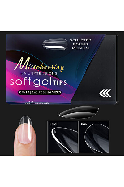 Choice 10 120/140 قطعة من أطراف الأظافر الصناعية ذات شكل اللوز الخنجري، أطراف...